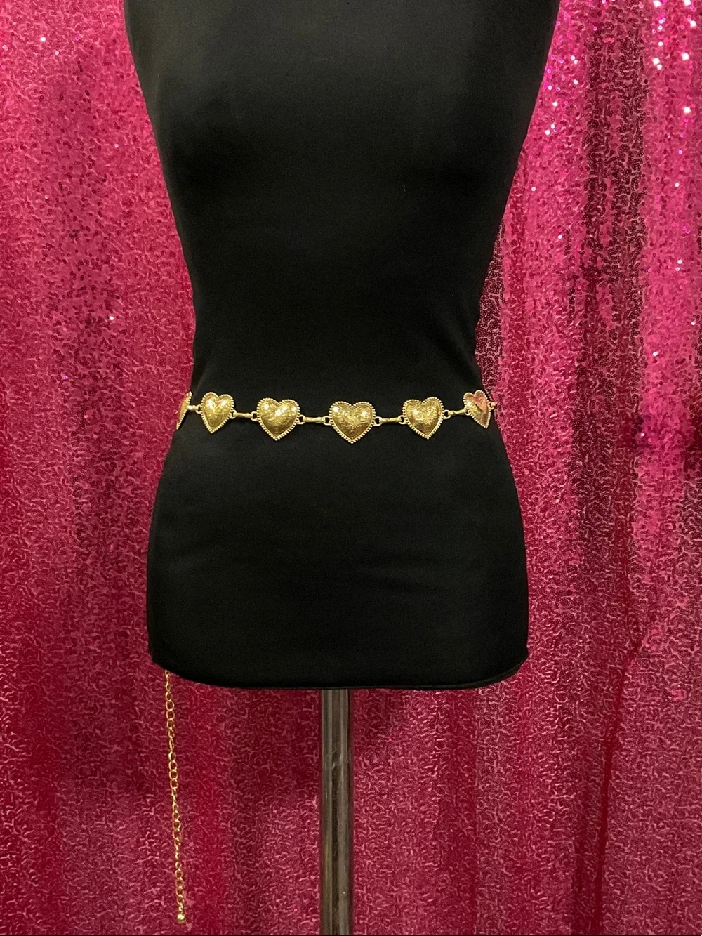 Gold Heart Link Chain Belt - Women Accessories